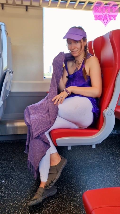 Public Crowded Train Shit in White Leggings and Kitty Skatt 2026 [SD ] [1.77 GB]